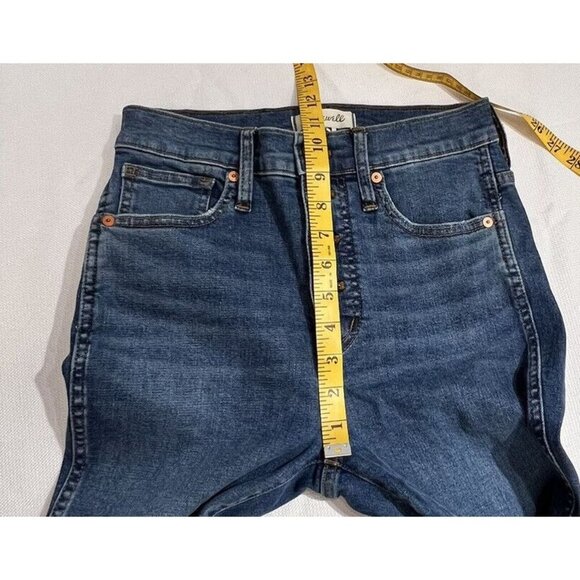 Madewell 10” High Rise Skinny Jeans Womens Sz 26 Button Fly Raw Hem Medium Wash - Picture 10 of 12